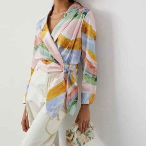 NWT Hutch nyla long sleeve satin wrap top